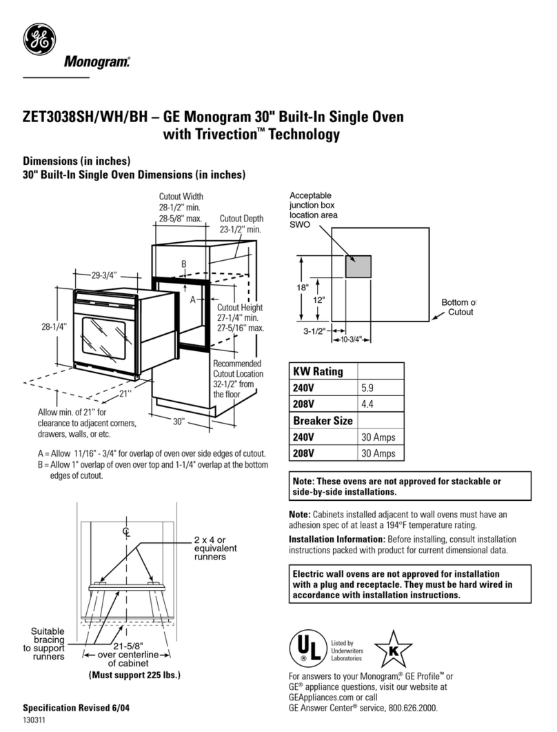 GE TRIVECTION ZET3038 Manual