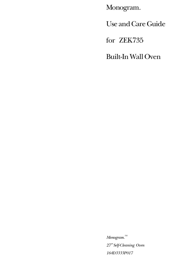 GE Monogram ZEK735 Use and care guide