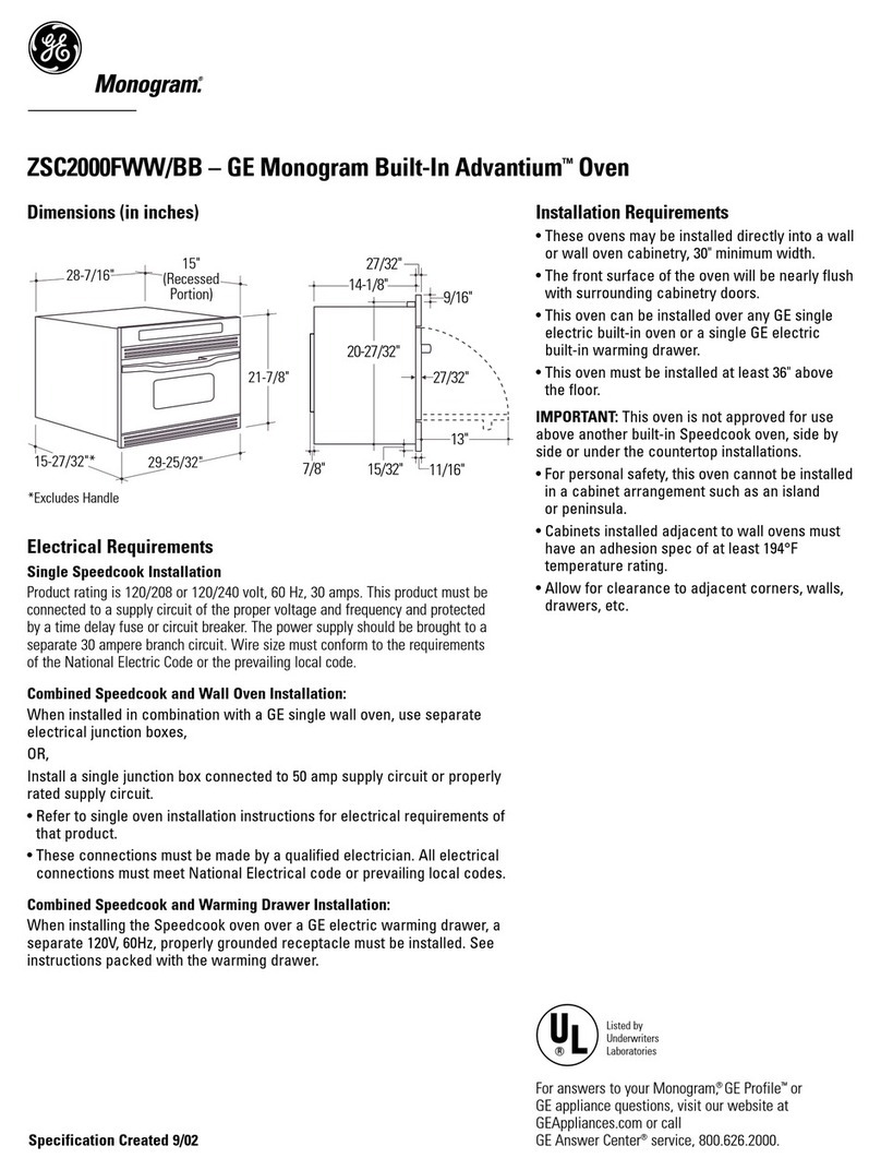 GE MONOGRAM ZSC2000FWW/BB Manual