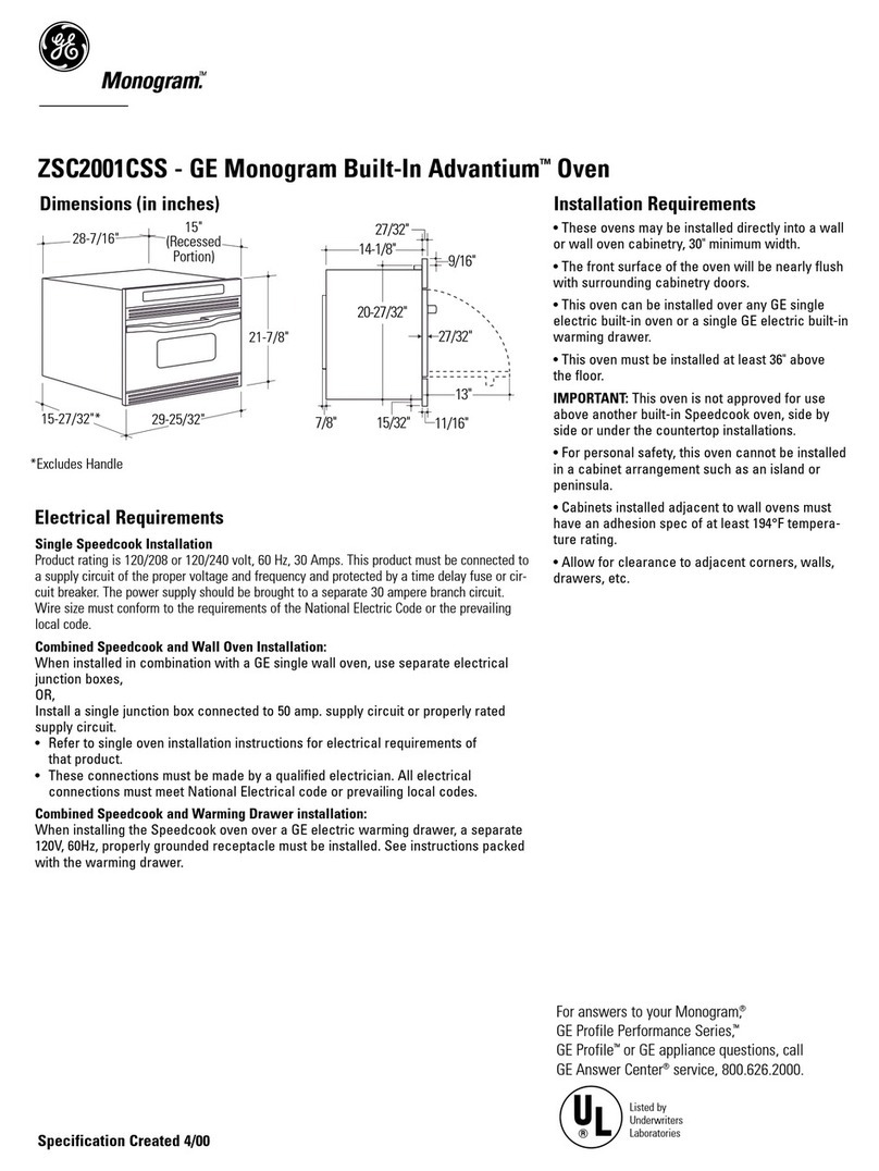 GE MONOGRAM Advantium ZSC2001CSS Manual