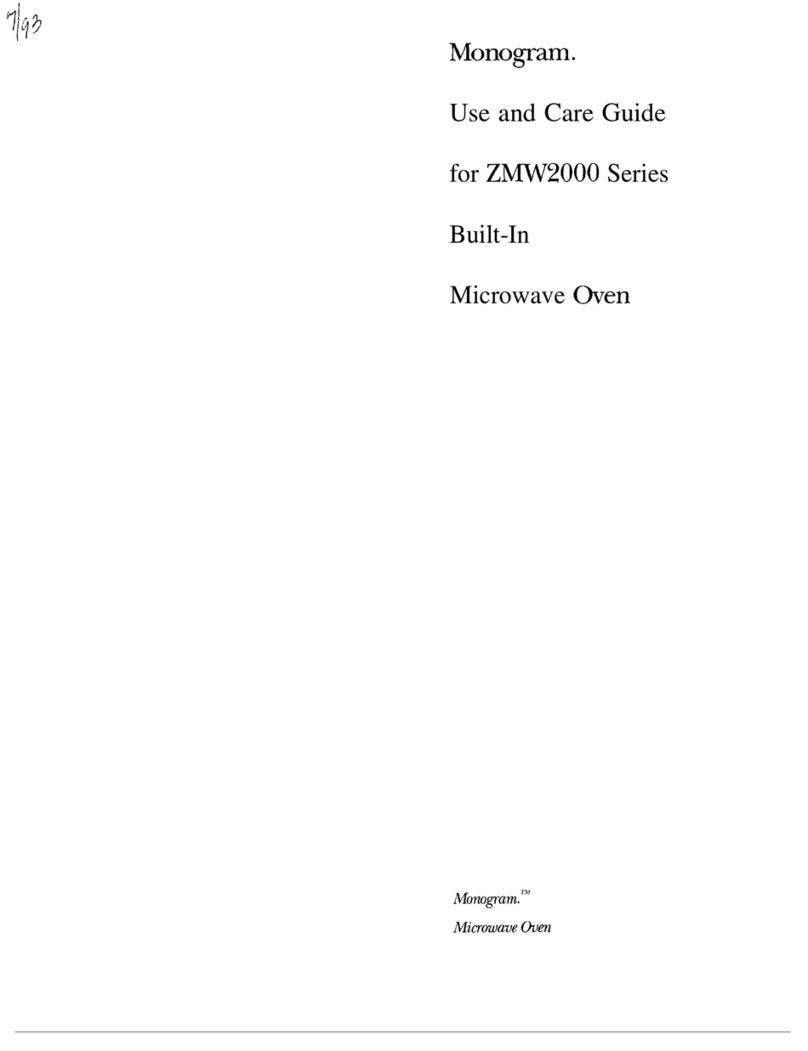 GE Monogram ZW2000 Series User manual GE Monogram ZW2000 Series User manual