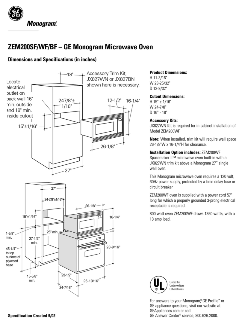 GE Monogram ZEM200BF User guide GE Monogram ZEM200BF User guide