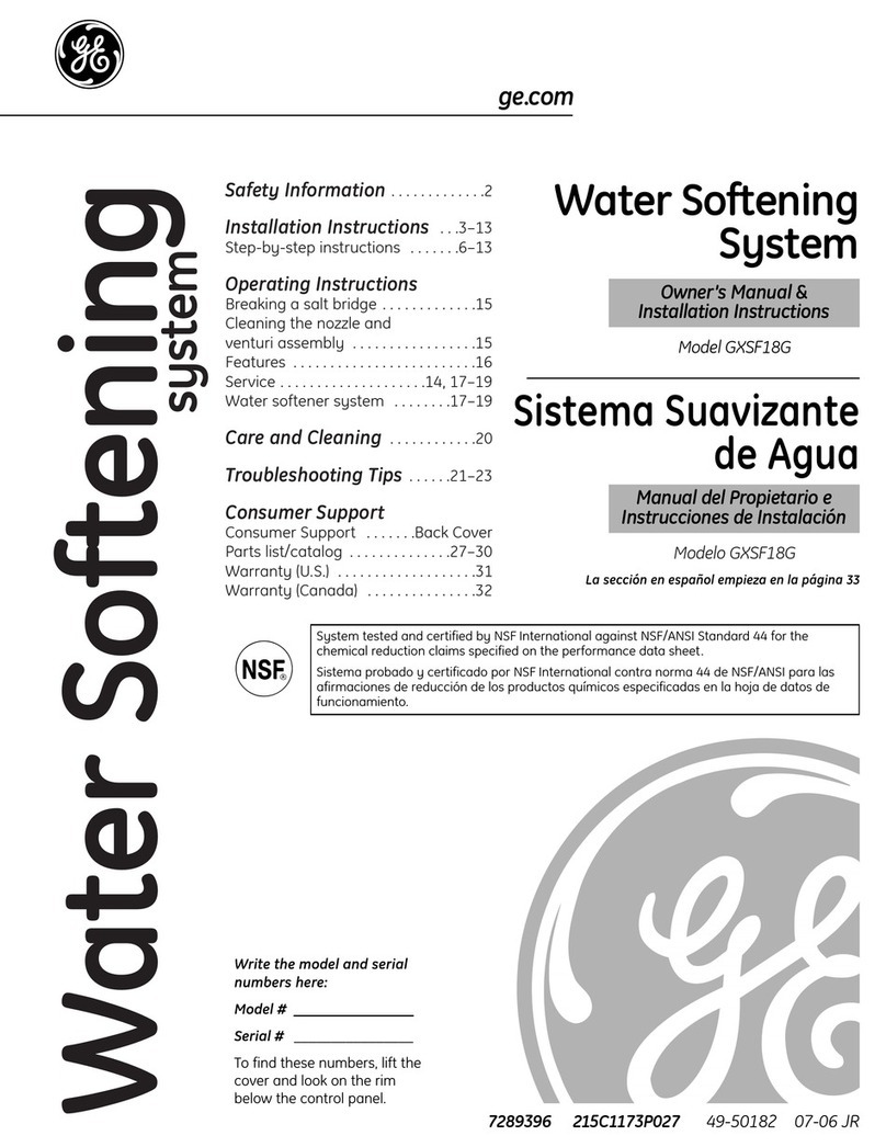 GE SmartWater GXSF18G Original instructions