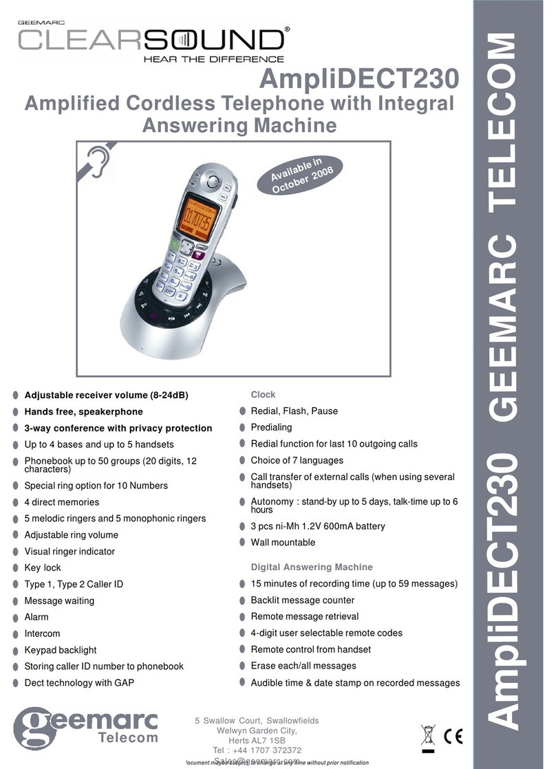 Geemarc Clearsound AmpliDECT230 User manual