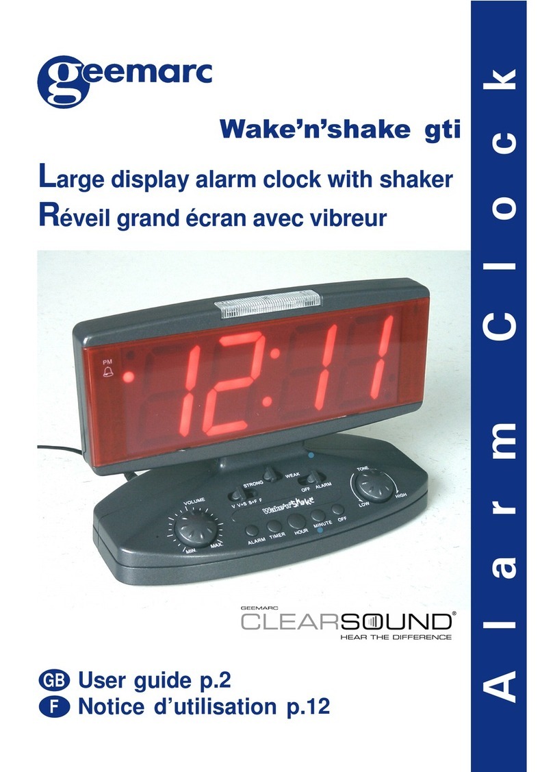 Geemarc Large Display Alarm Clock User manual Geemarc Large Display Alarm Clock User manual