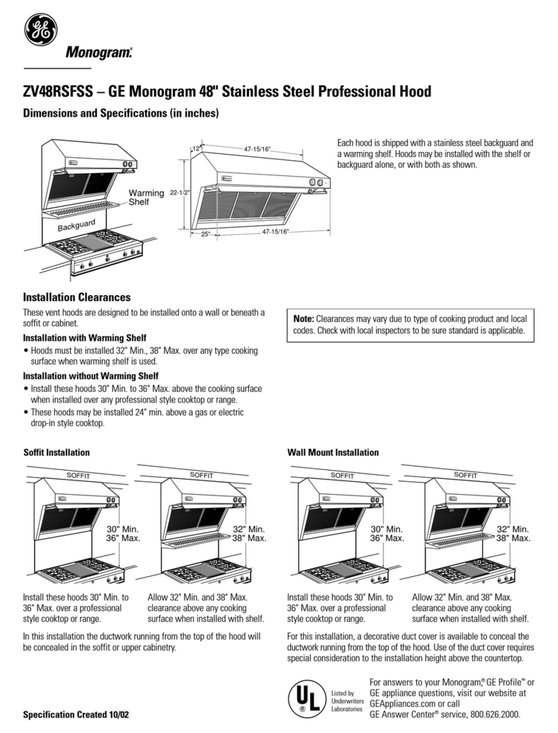 GE Monogram ZV48RSFSS User manual GE Monogram ZV48RSFSS User manual