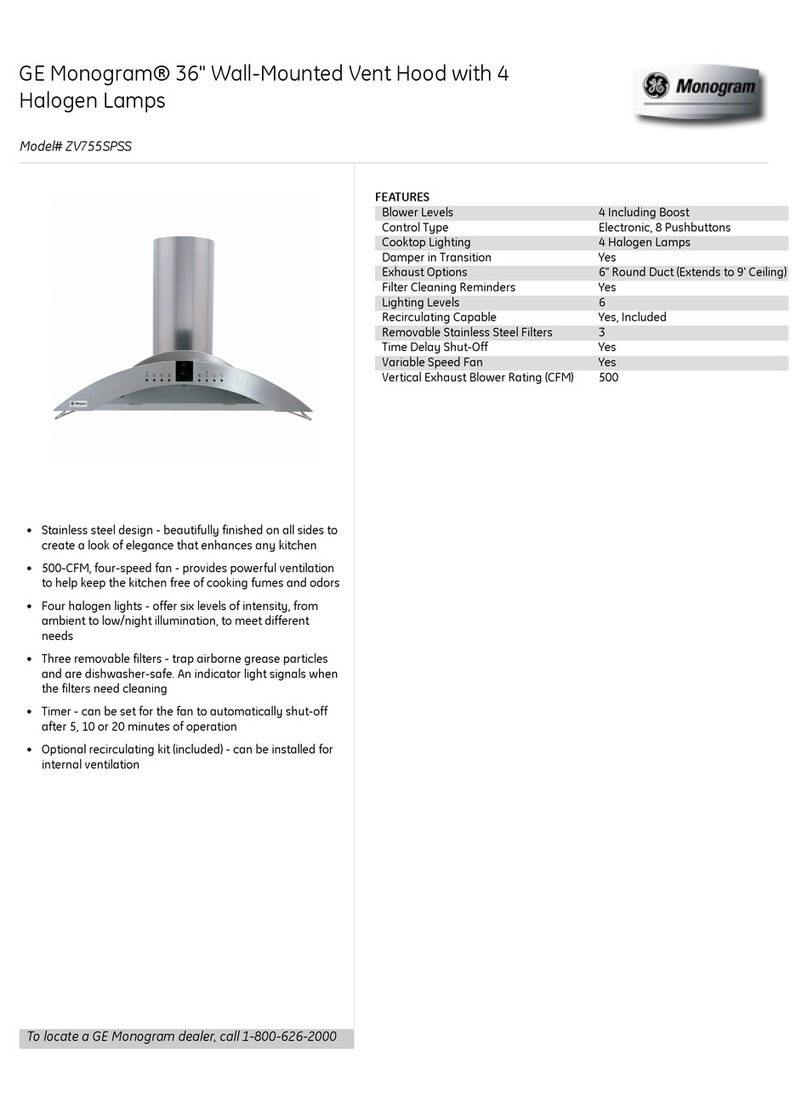 GE Monogram ZV755SPSS User manual GE Monogram ZV755SPSS User manual