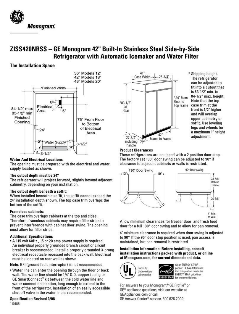 GE Monogram ZISS420NRSS datasheet