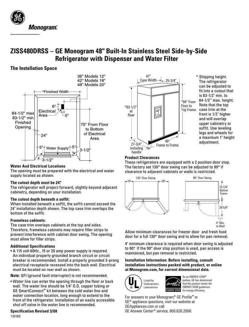 GE Monogram ZISS480DRSS User manual