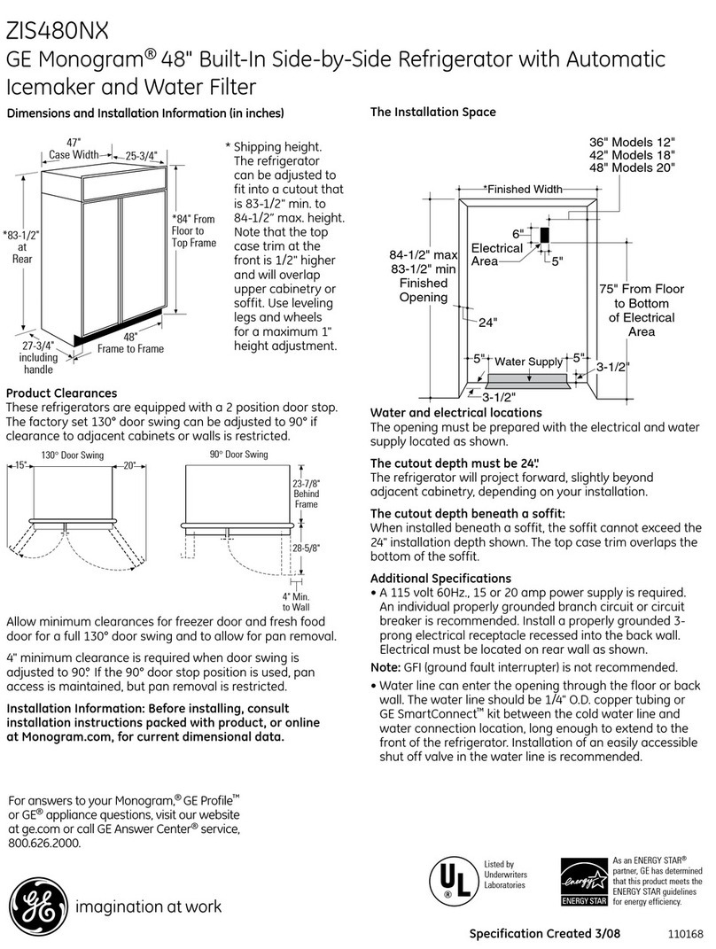 GE Monogram ZIS480NX User manual GE Monogram ZIS480NX User manual