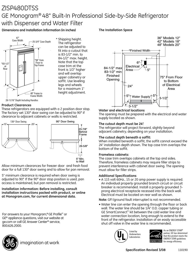 GE Monogram ZISP480DTSS User manual
