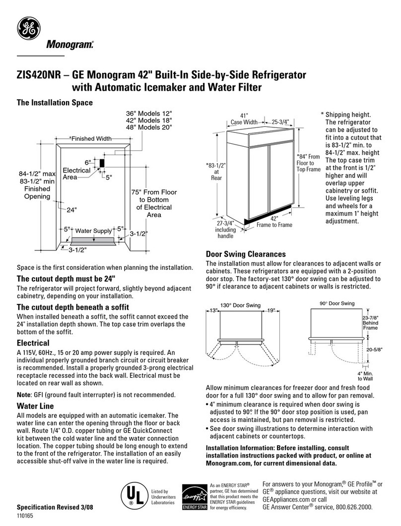 GE Monogram ZIS420NR User manual