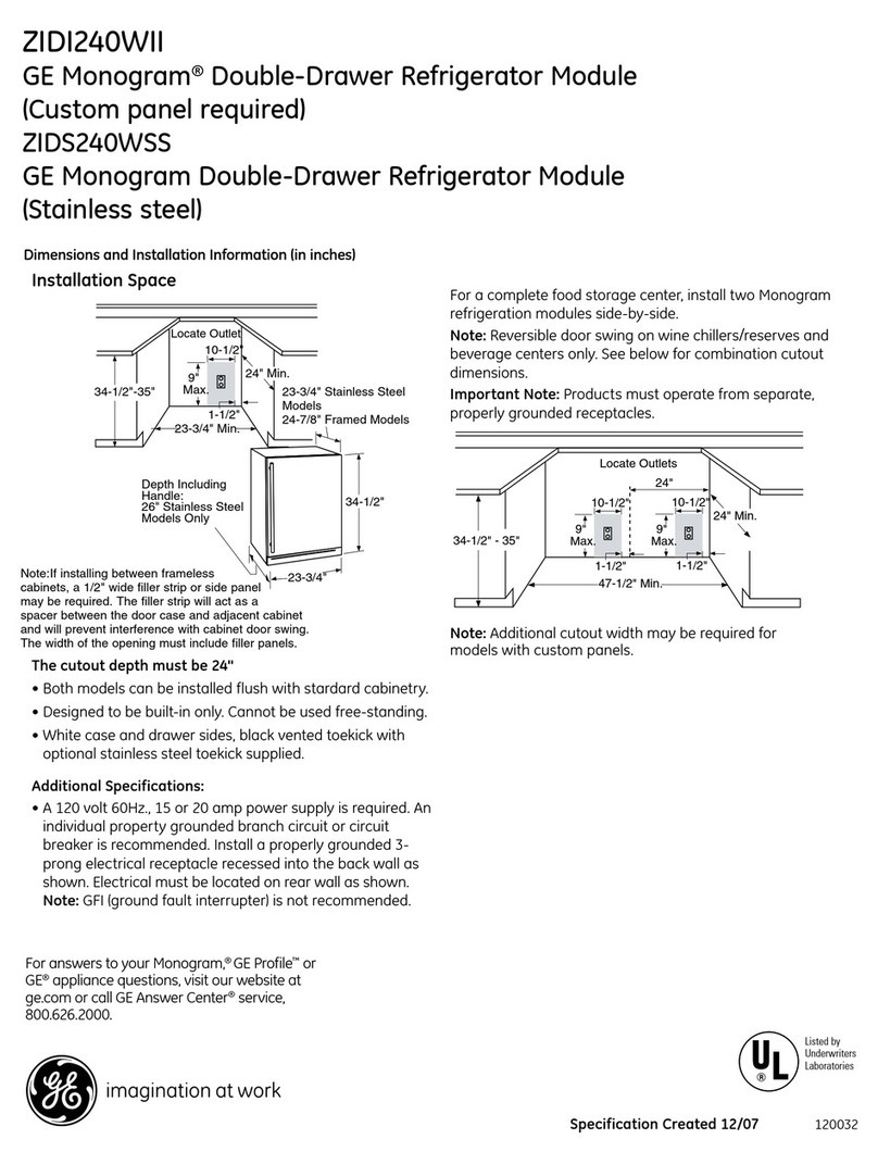GE Monogram ZIDI240WII User manual