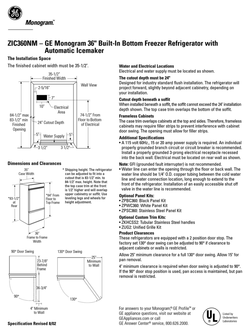 GE Monogram ZIC360NM User manual GE Monogram ZIC360NM User manual