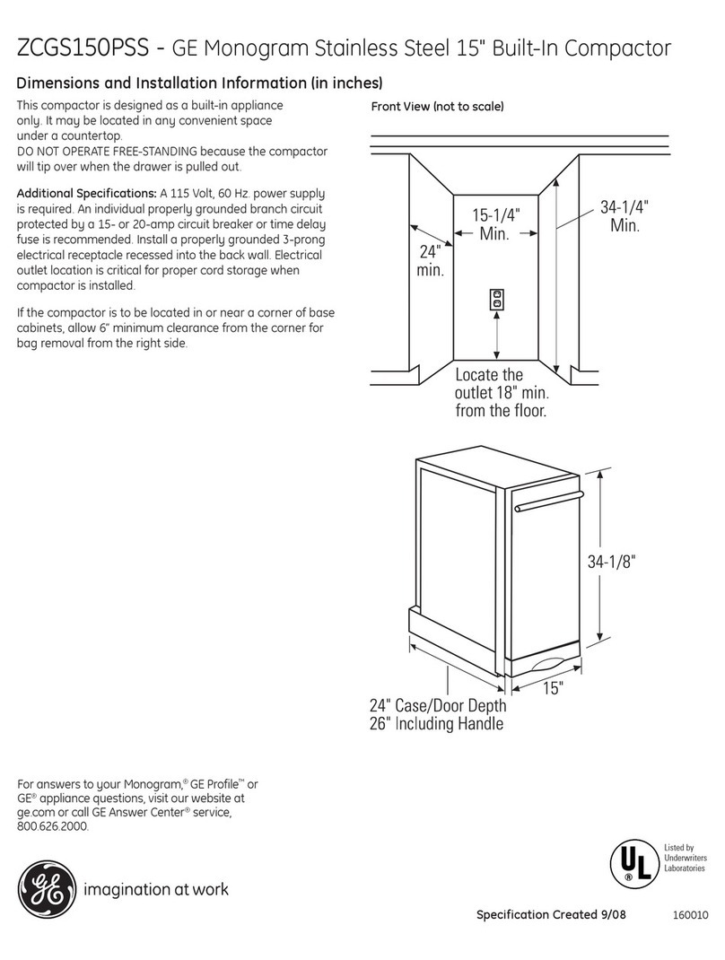 GE Monogram ZCGS150PSS User manual