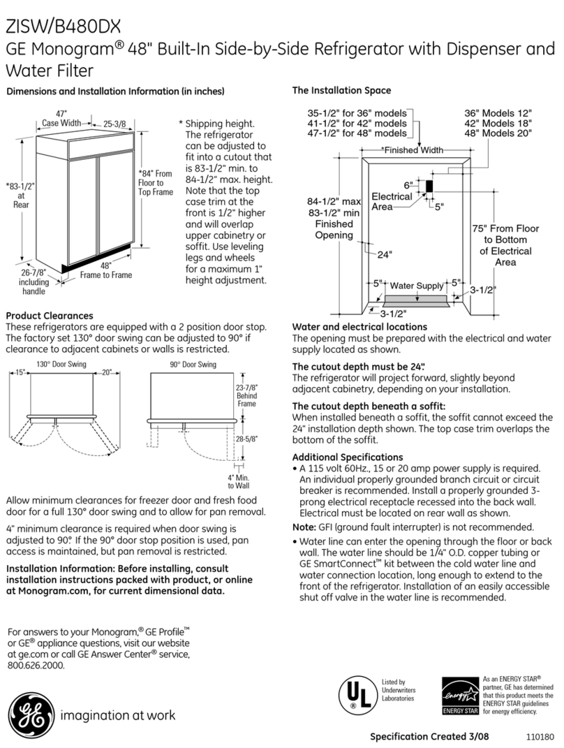 GE ZISW/B480DX User manual