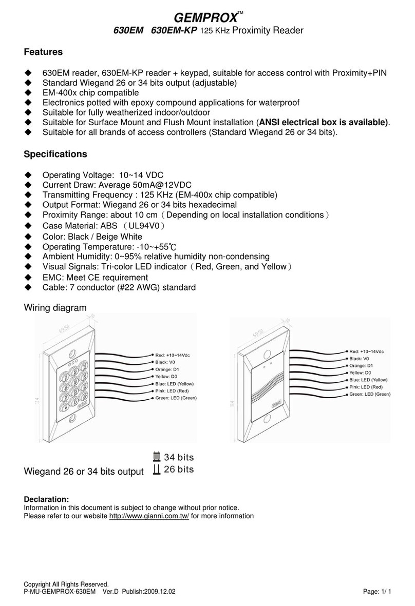 Gianni Industries Gemprox 630EM User manual
