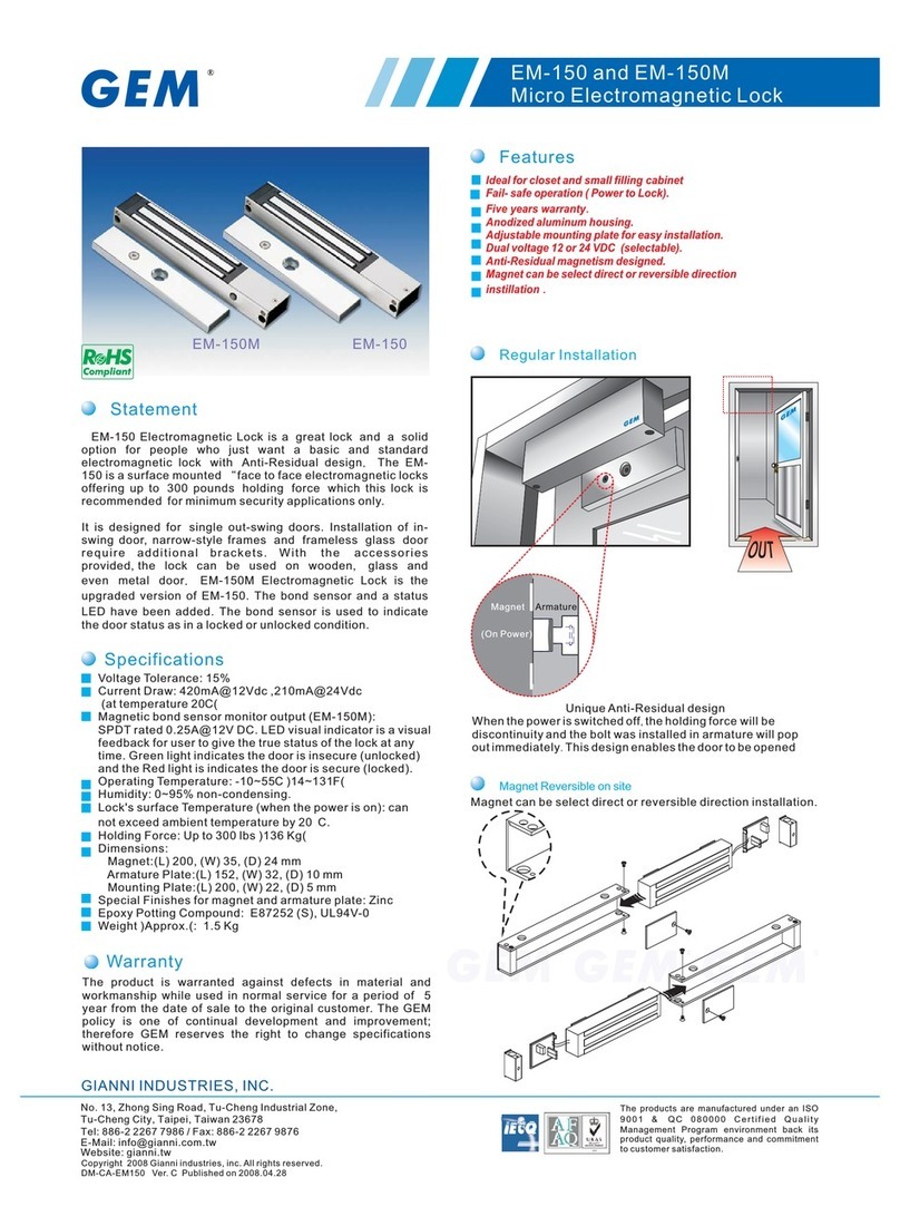 Gianni Industries EM-150M User manual Gianni Industries EM-150M User manual