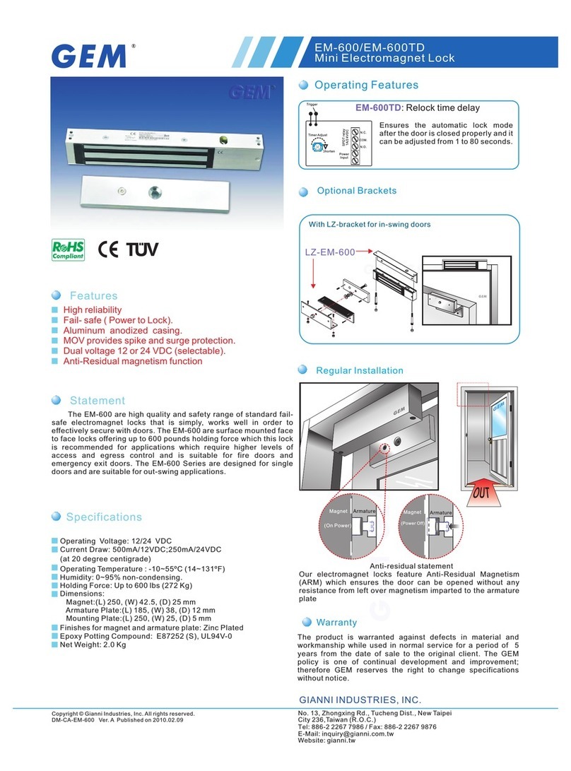 Gianni Industries EM-600 User manual Gianni Industries EM-600 User manual