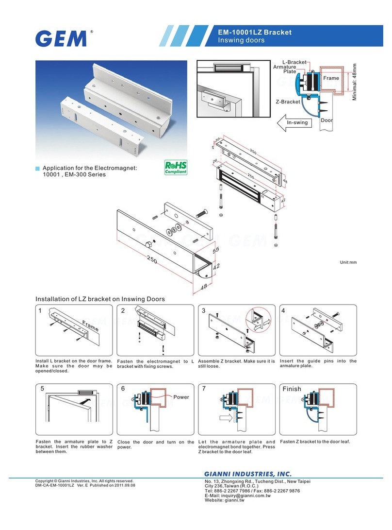 Gianni Industries GEM EM-10001LZ Specification sheet