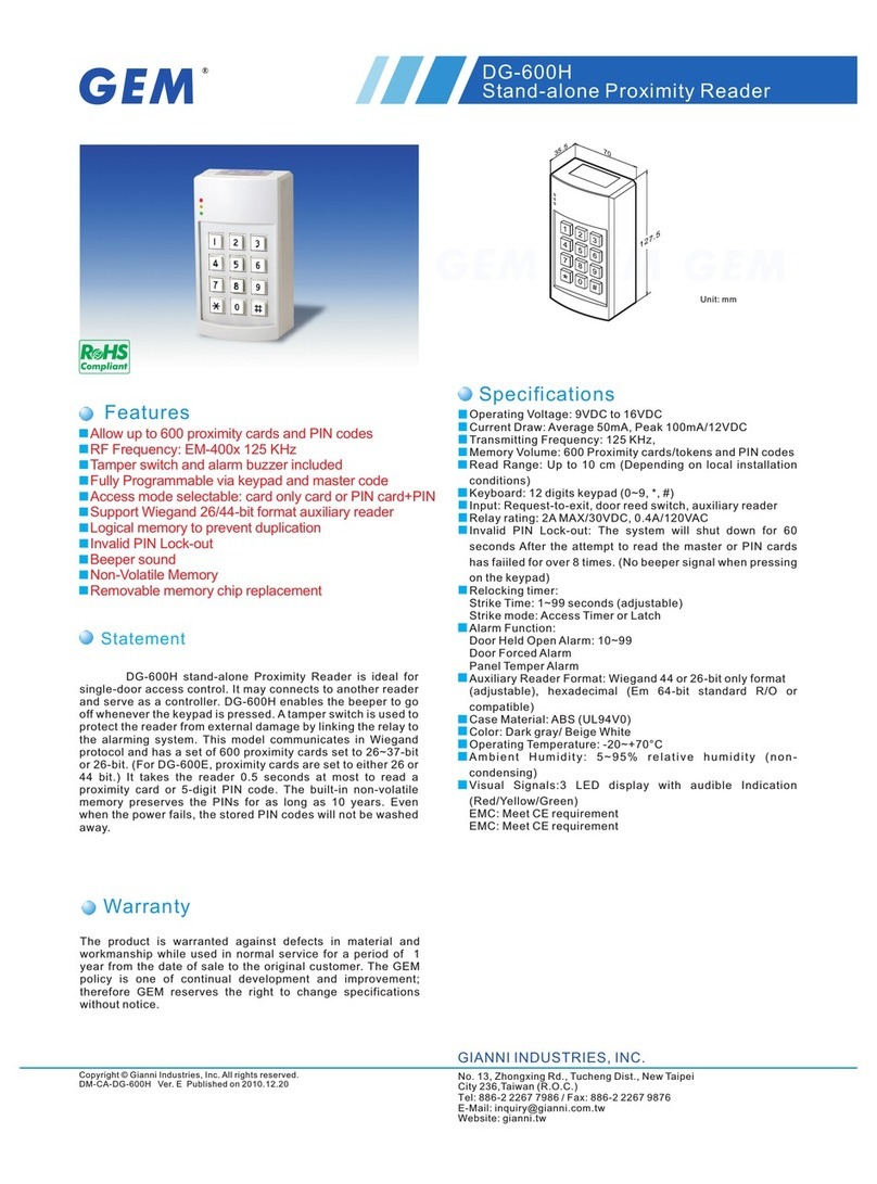 Gianni Industries DG-600H Specifications