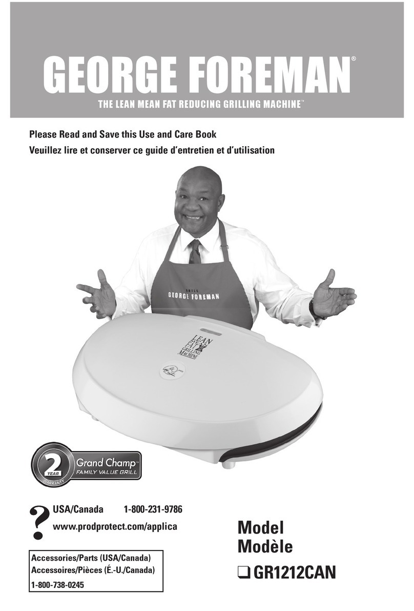 George Foreman Grand Champ GR1212CAN use and care manual