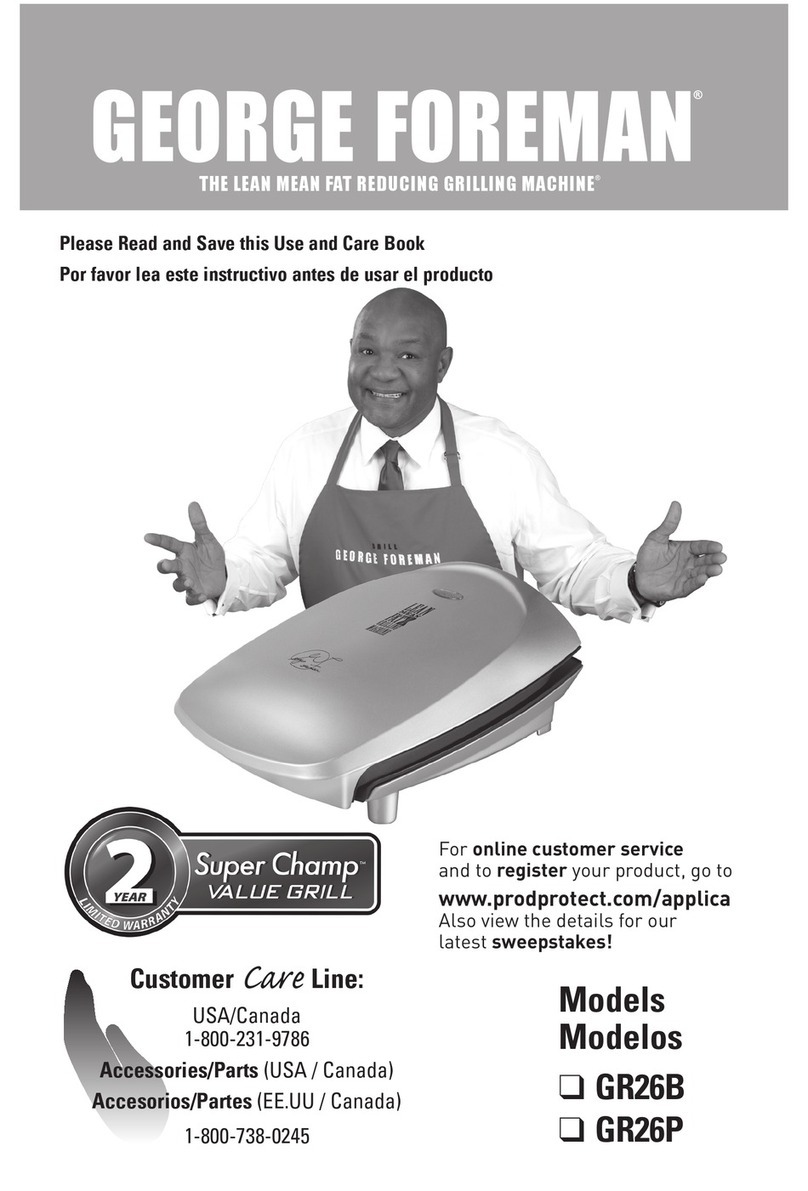 George Foreman GR26B Super Champ User manual