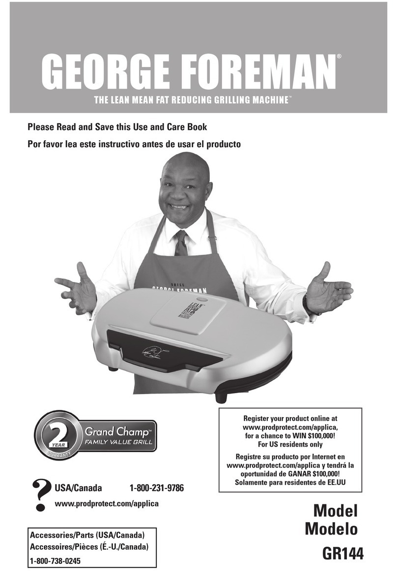 George Foreman GR144 Grand Champ User manual