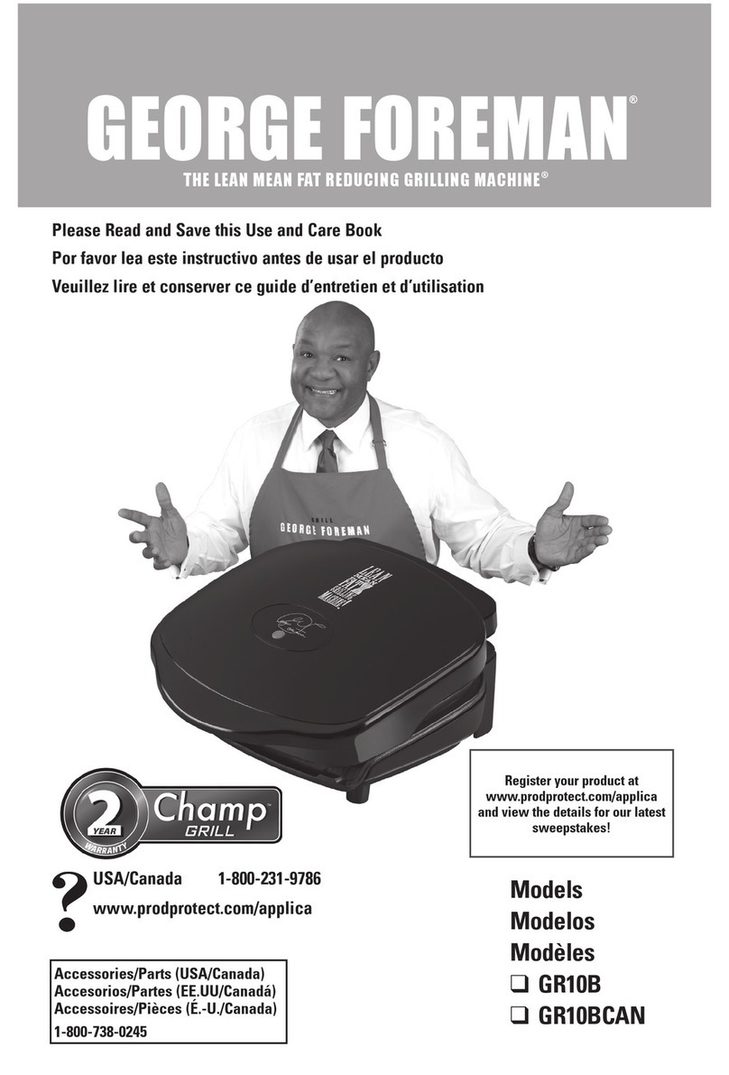 George Foreman GR10B Champ User manual