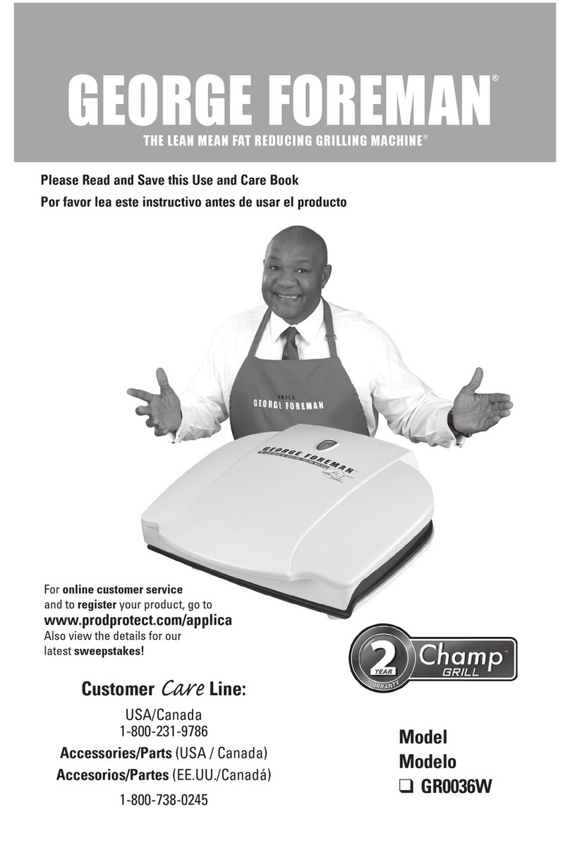 George Foreman GR0036W Champ User manual