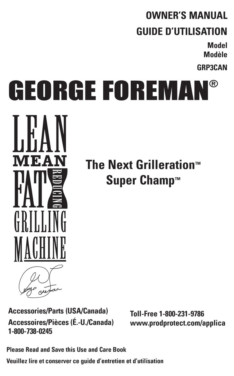 George Foreman The Next Grilleration Super Champ GRP3CAN User manual