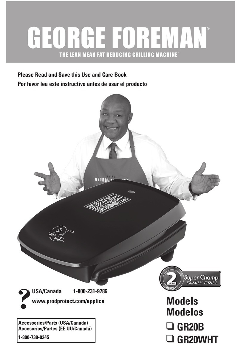 George Foreman Super Champ GR20B use and care manual