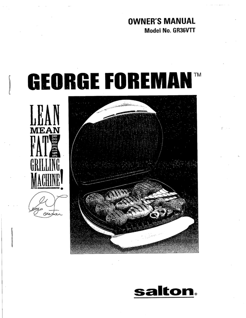George Foreman SALTON GR36VTT User manual