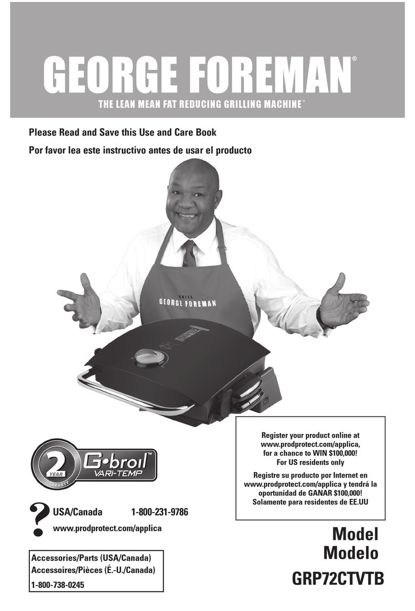 George Foreman GRP72CTVTB G-broil Vari-Temp User manual