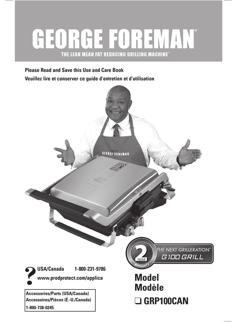 George Foreman GRP100CAN The Next Grilleration User manual