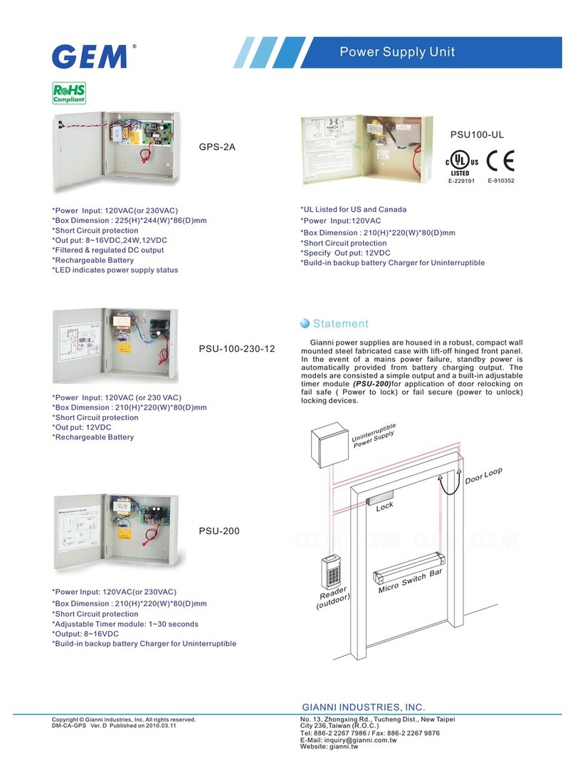 Gianni Industries GPS-3A Specification sheet