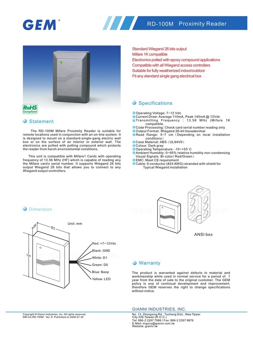 Gianni Industries RD-100M User manual