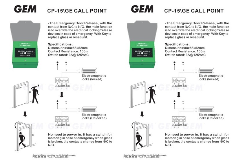 Gianni Industries GEM CP-15GE Specification sheet