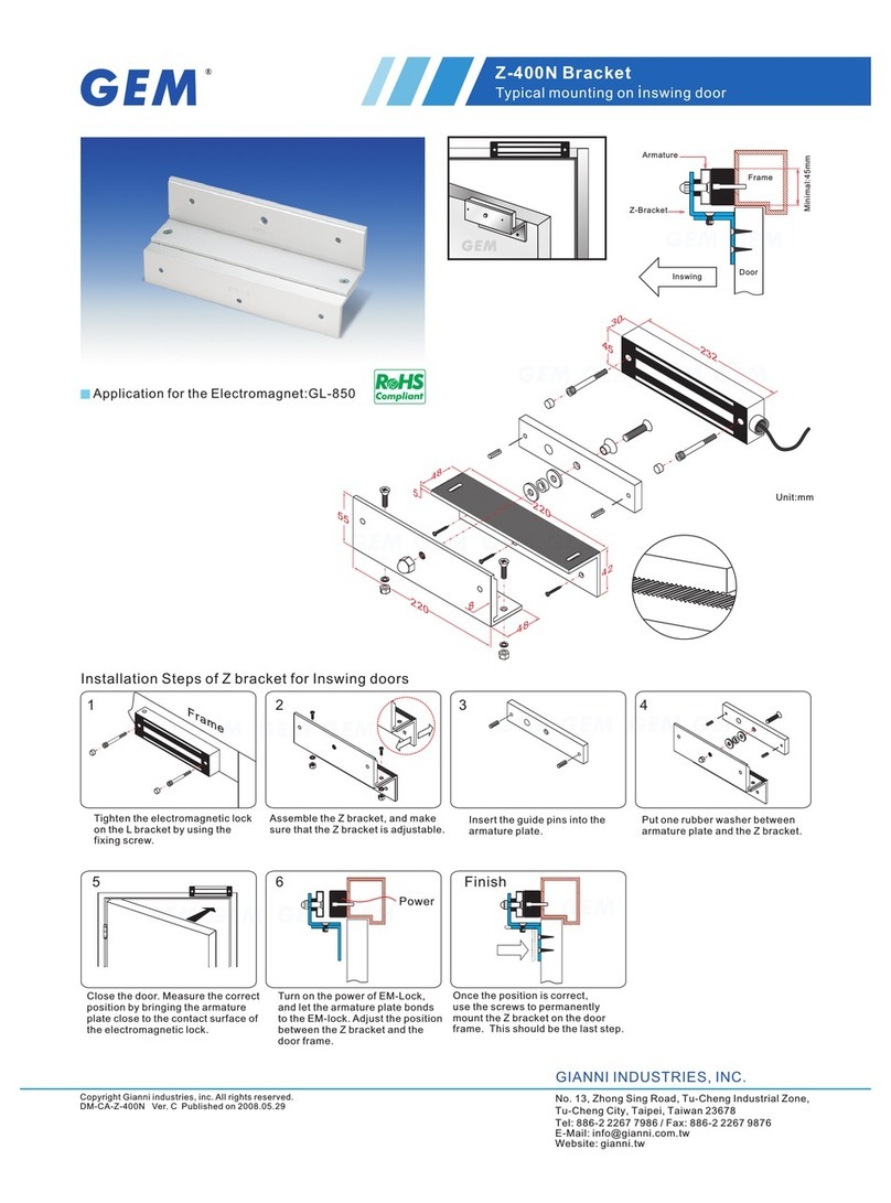 Gianni Industries Z-400N Bracket specification