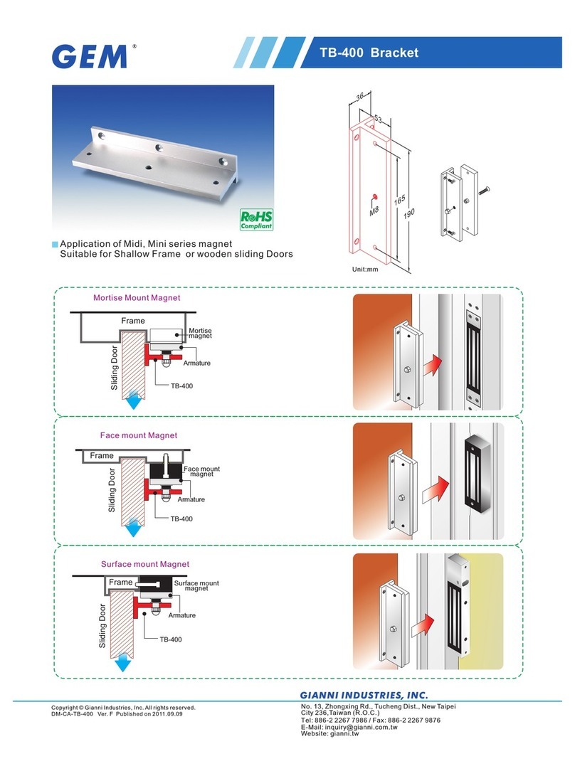 Gianni Industries TB-400 Specification sheet