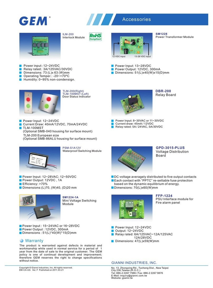Gianni Industries GH-803-110J-BG Specification sheet