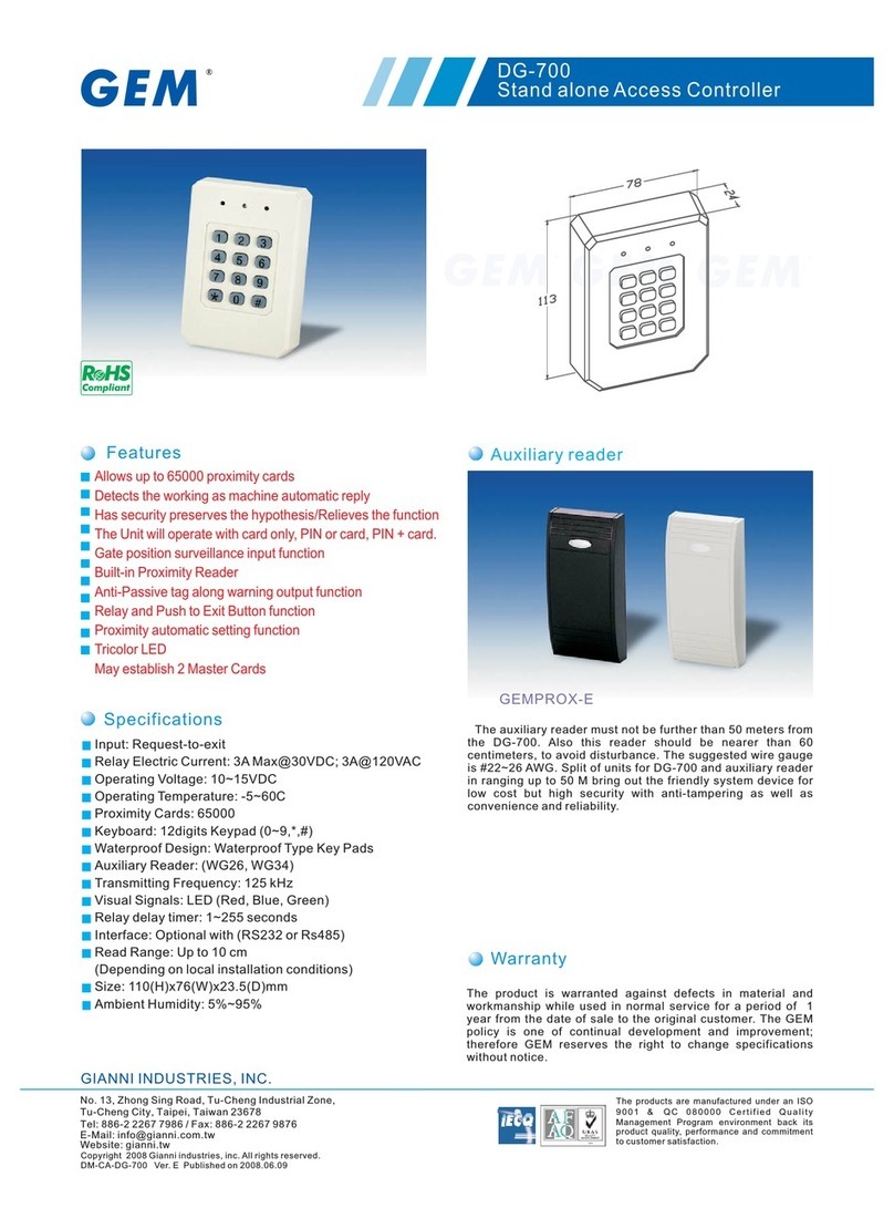 GEM GEM DG-700 User manual