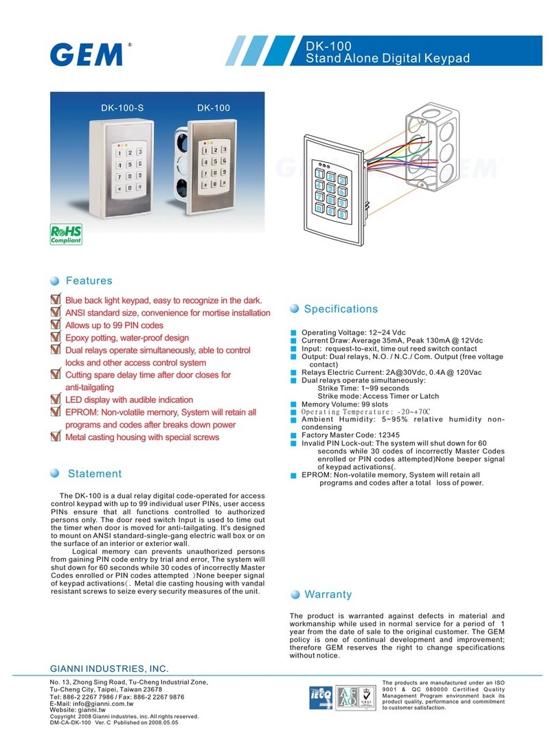 GEM GEM DK-100 User manual