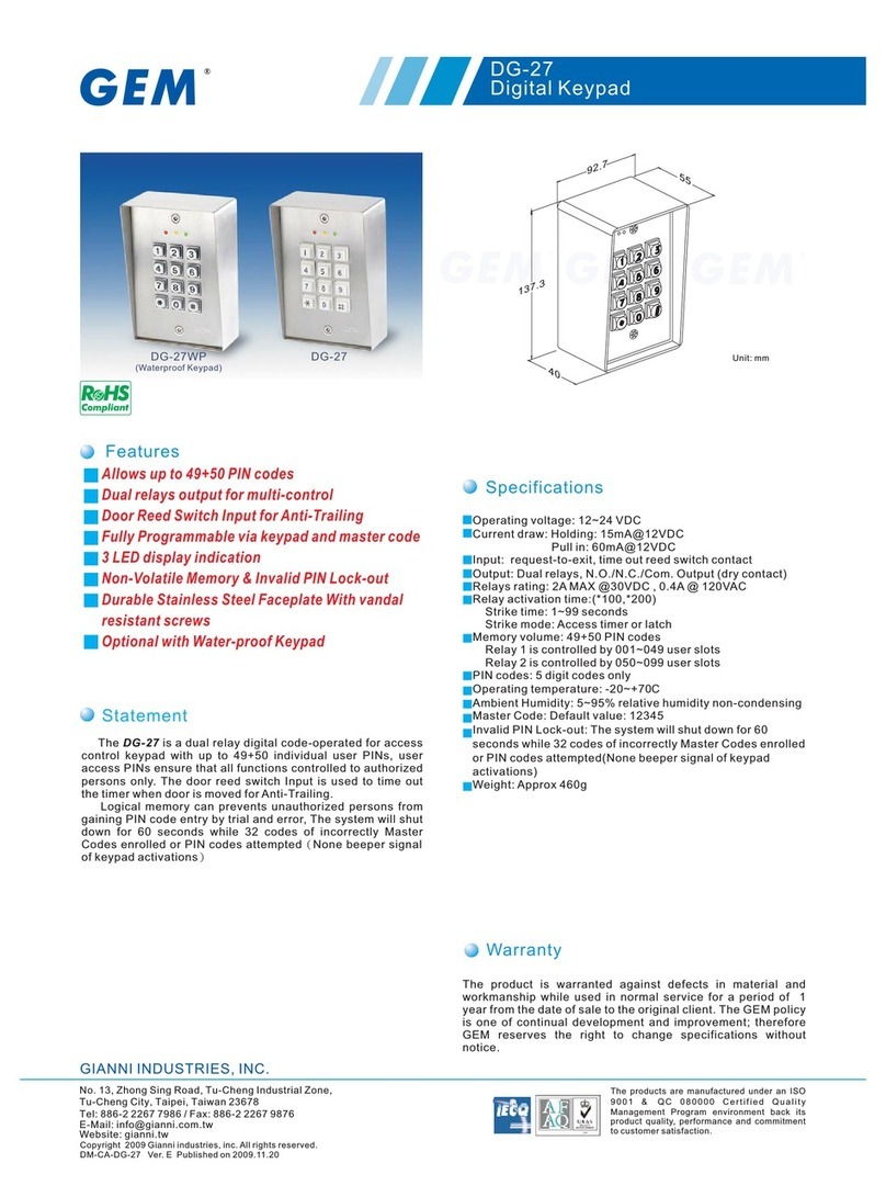 GEM GEM DG-27WP User manual