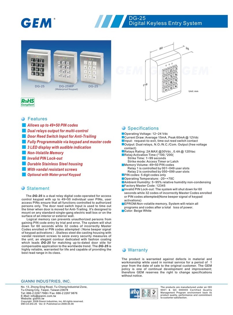 GEM GEM DG-25DG-25 User manual