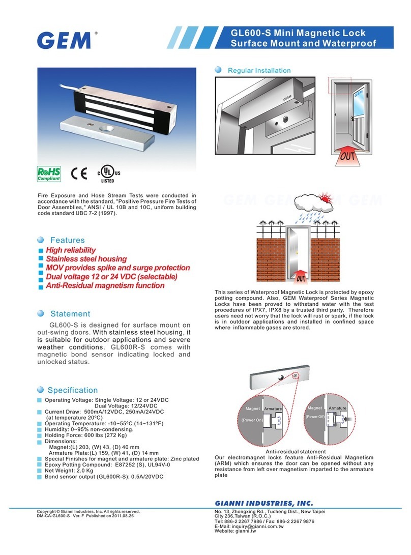 GEM GL600-S Specification sheet