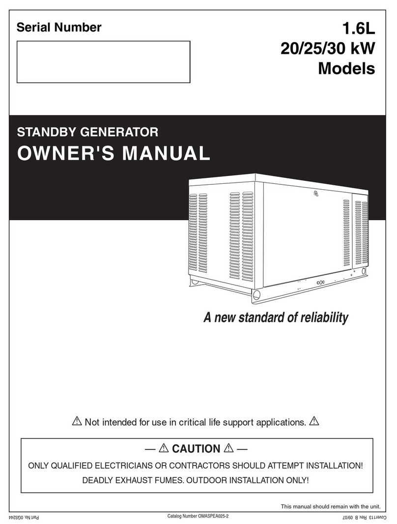 Generac Power Systems 20 User manual Generac Power Systems 20 User manual