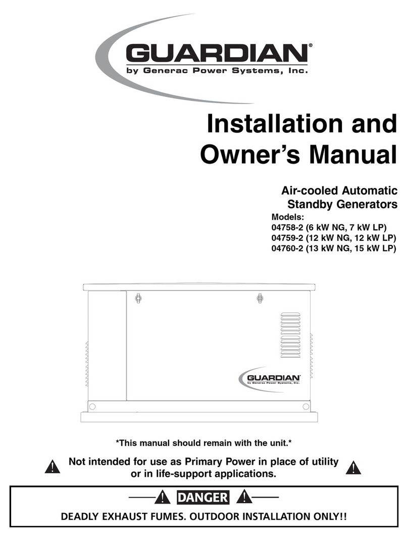 Generac Power Systems Guardian 04758-2 Installation instructions Generac Power Systems Guardian 04758-2 Installation instructions