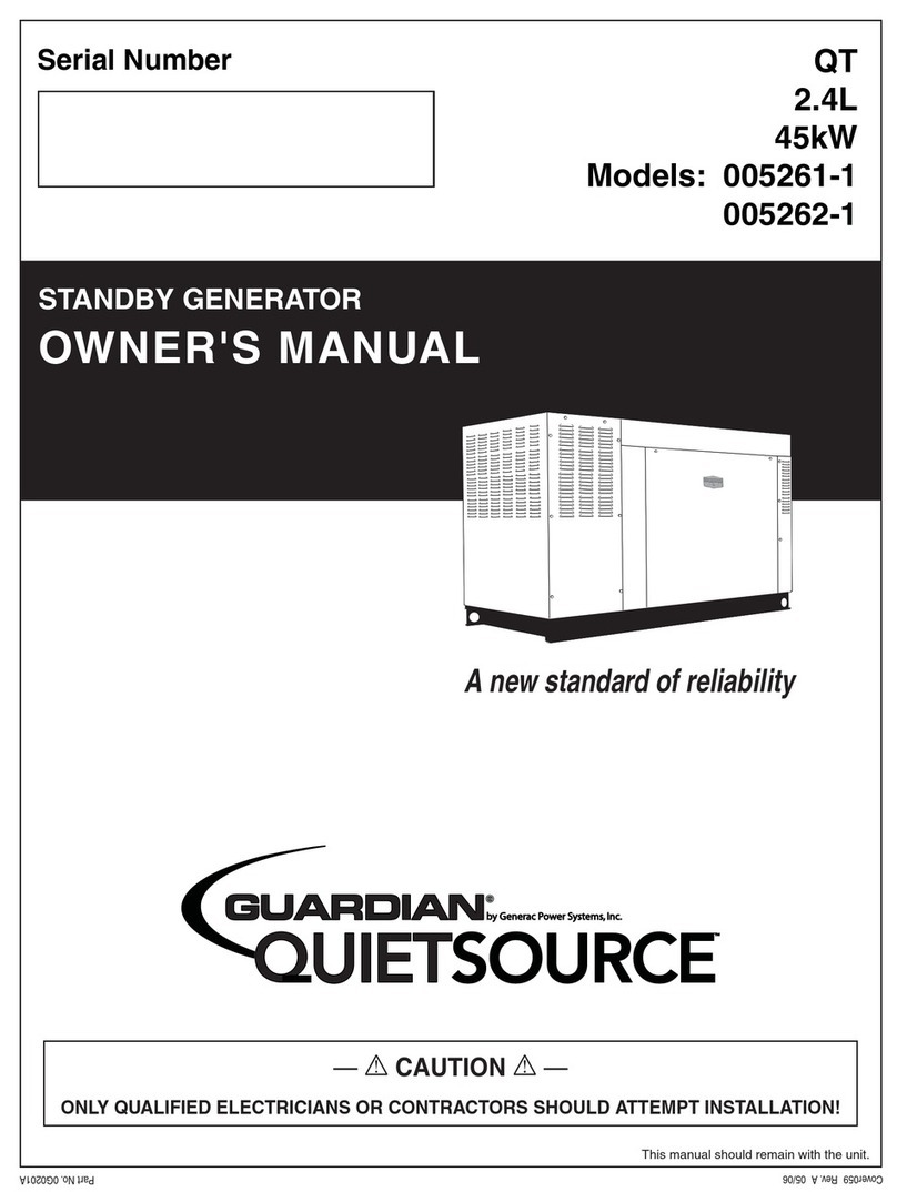Generac Power Systems Guardian 005261-1 owner's manual