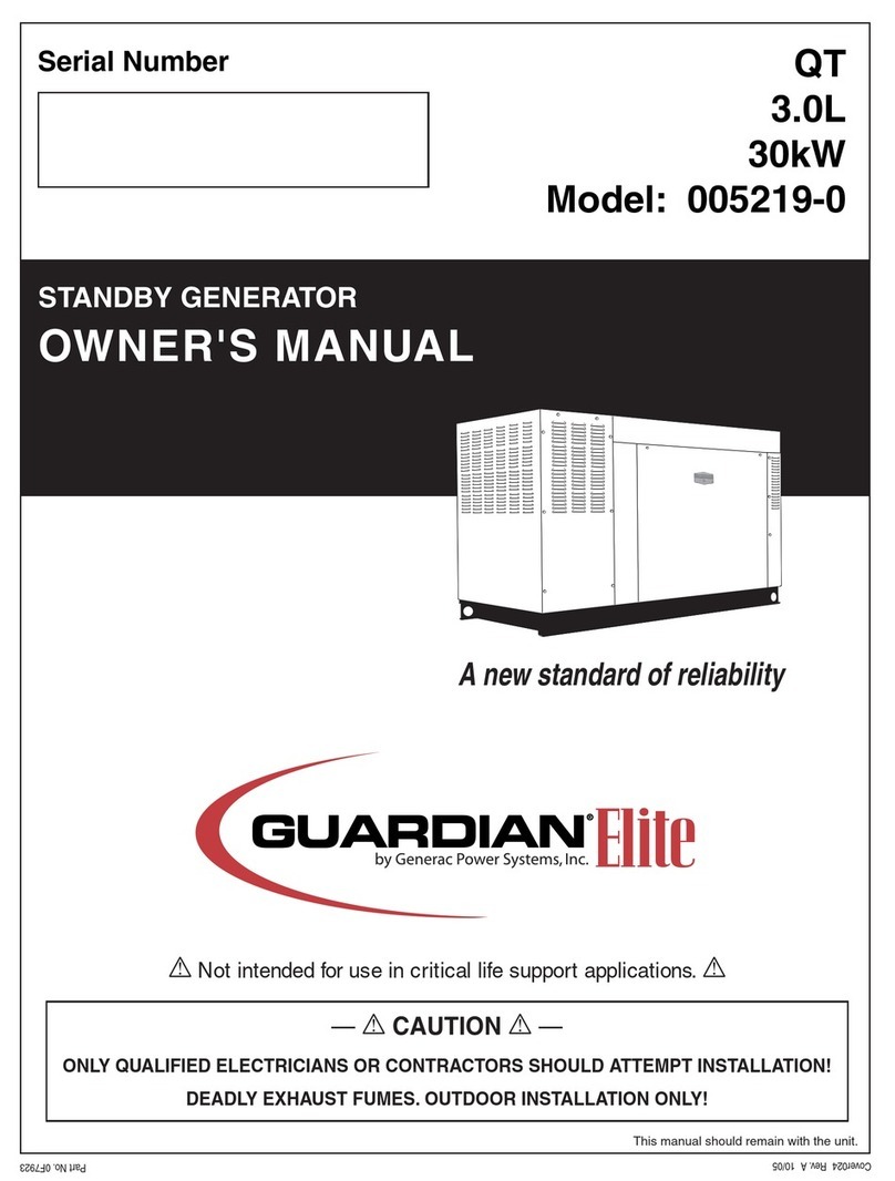Generac Power Systems 005219-0 owner's manual